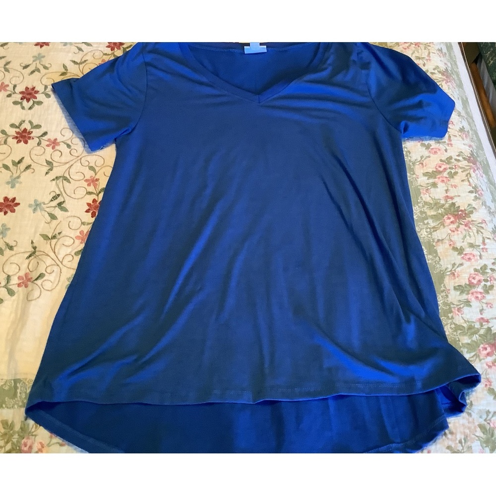 LuLaRoe Christy tee, bright blue